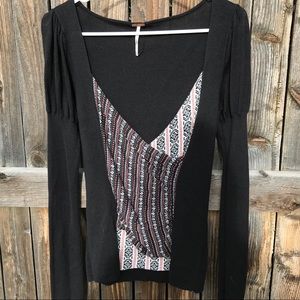 Free People Long Sleeve Knit Blouse